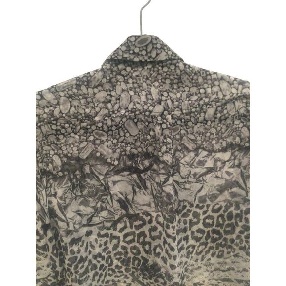 Equipment Femme Silk Button Down Blouse womens S snake Print animal Silver grey - Picture 11 of 15